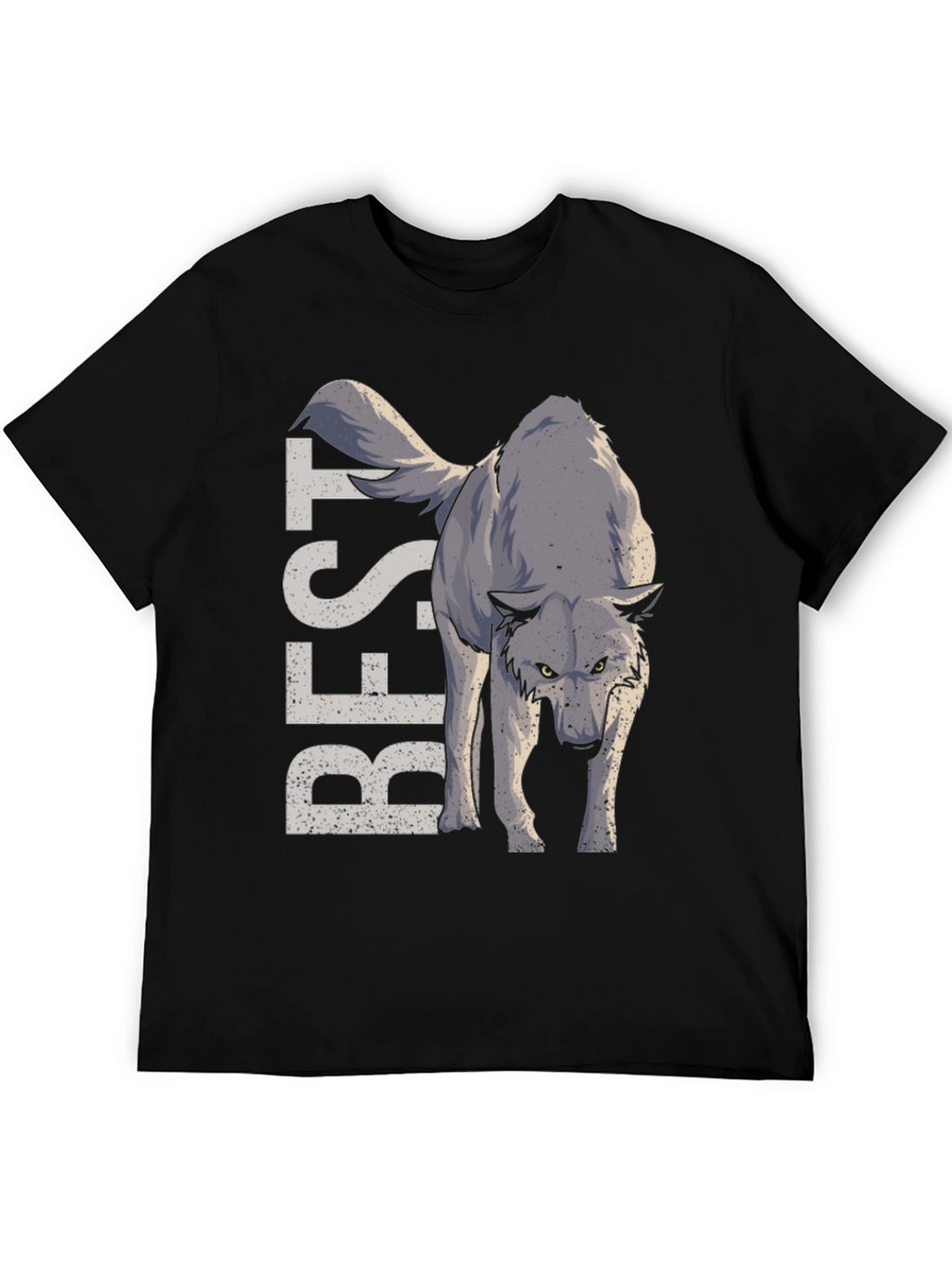 Best Wolf Graphic T-Shirt - Black Cotton Tee