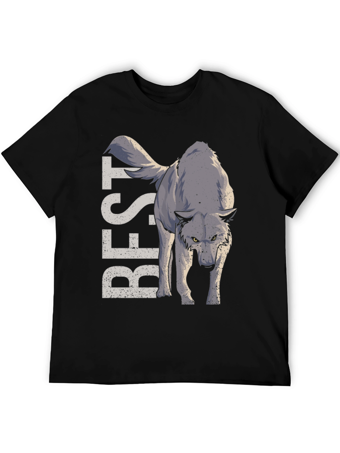 Best Wolf Graphic T-Shirt - Black Cotton Tee