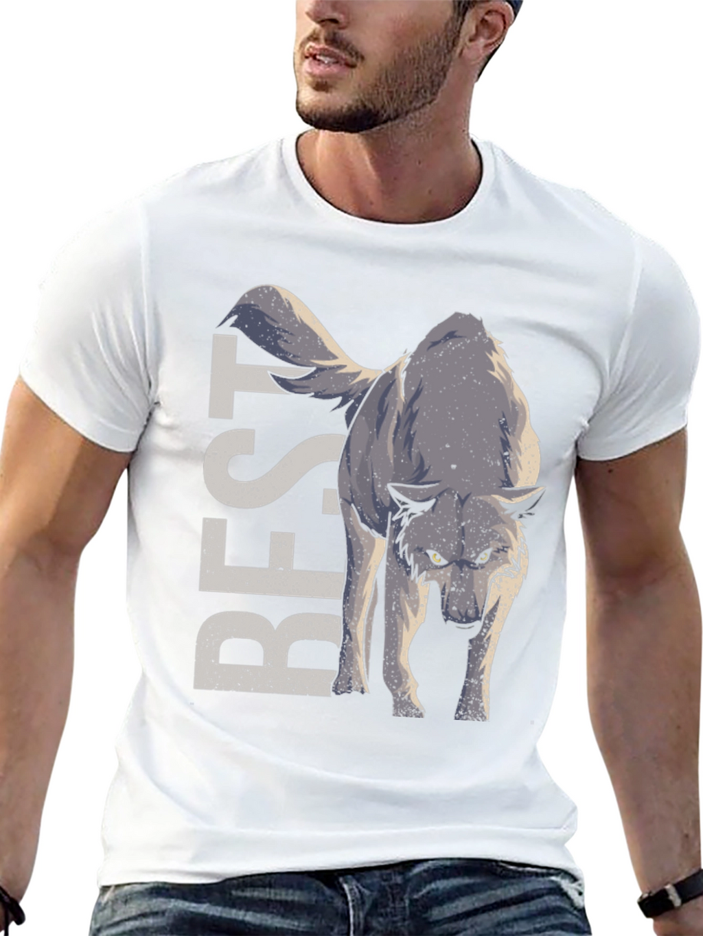 Best Wolf Graphic T-Shirt - Black Cotton Tee