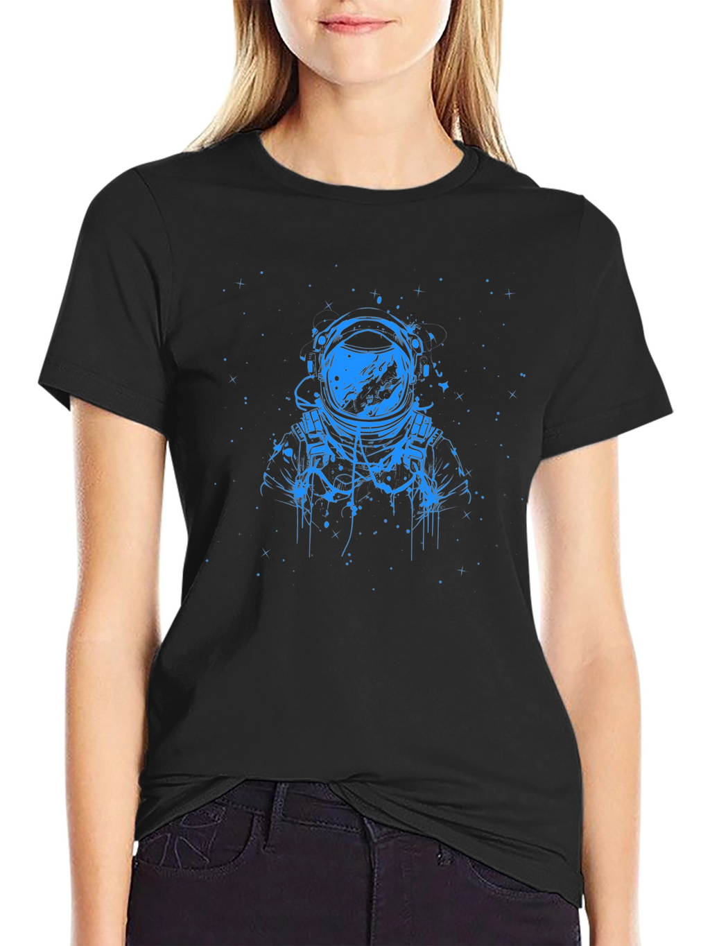 Astronaut Graphic T-Shirt - Black Cotton Tee