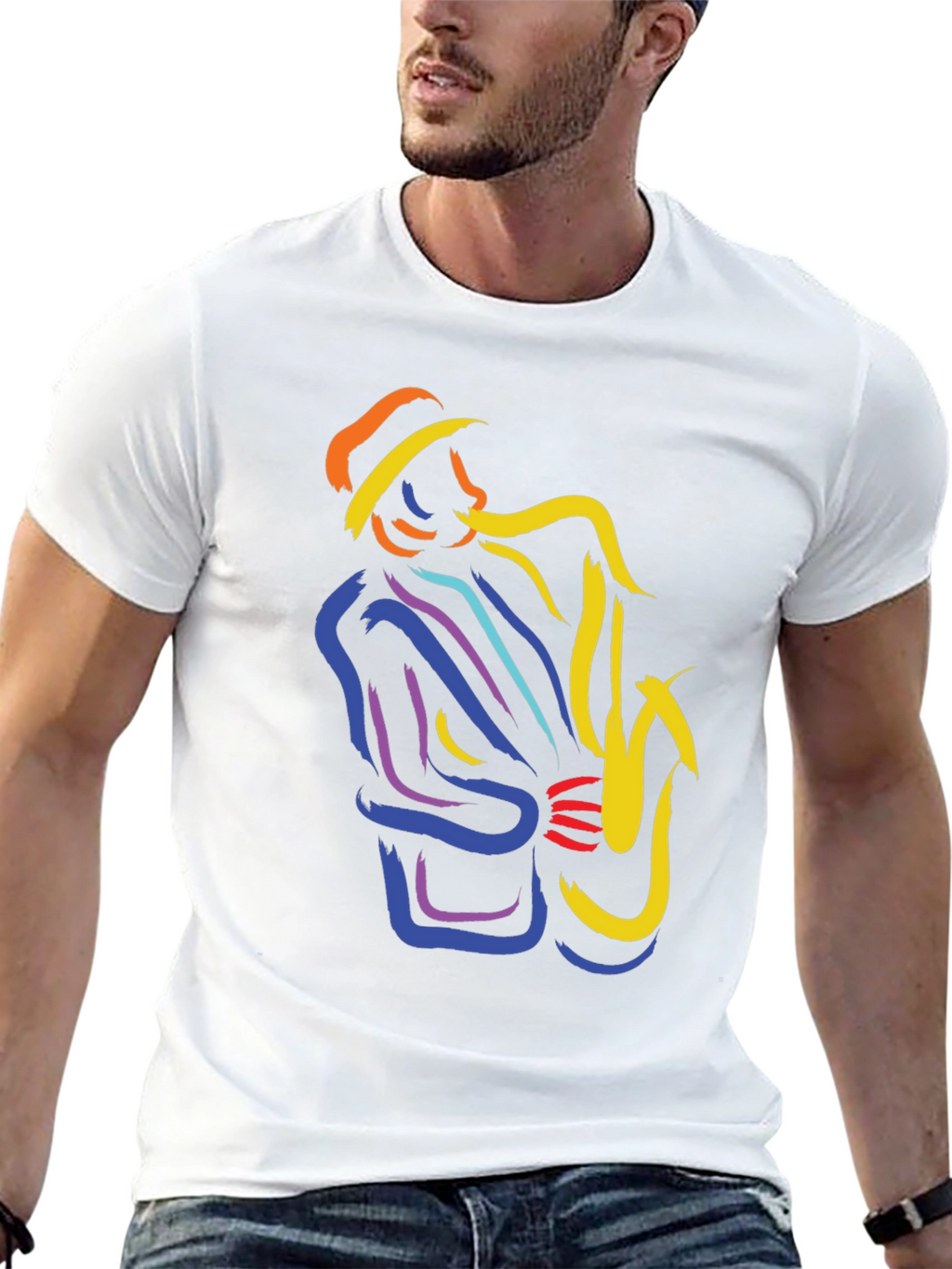 Jazz Saxophone Player Graphic T-Shirt