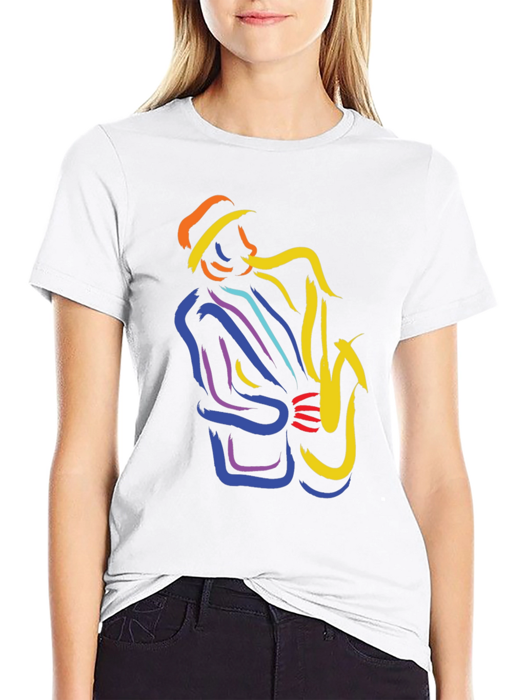 Jazz Saxophone Player Graphic T-Shirt