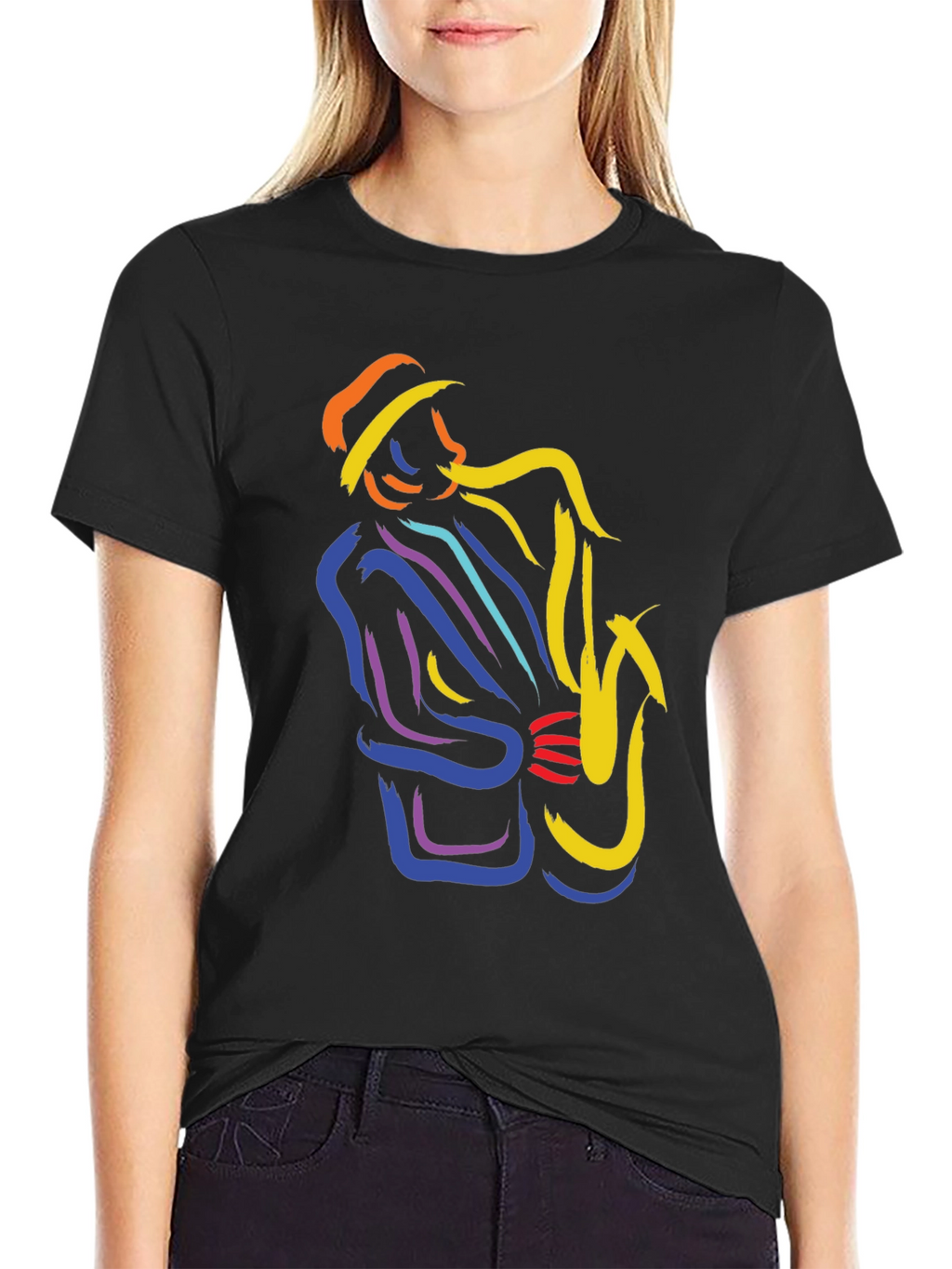 Jazz Saxophone Player Graphic T-Shirt