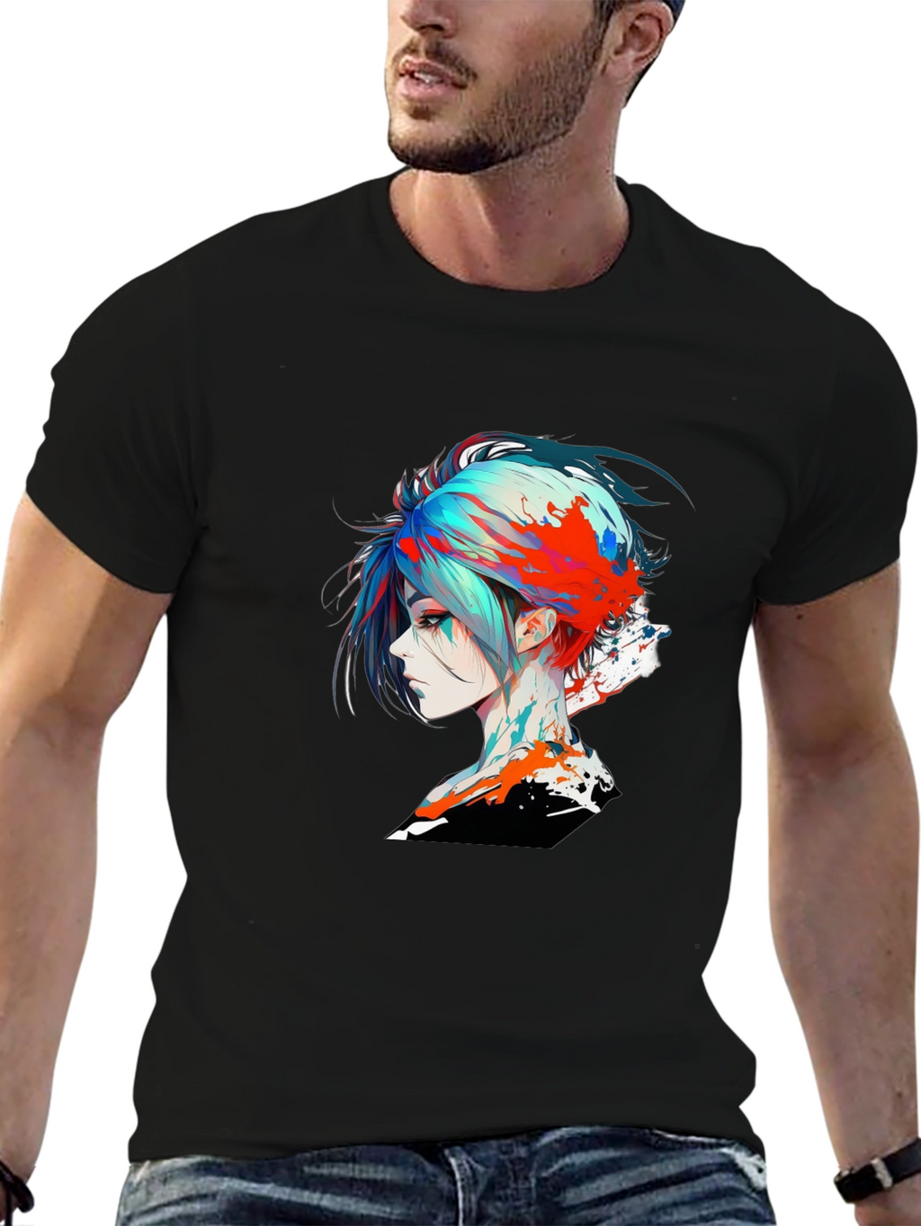 Edgy Anime Girl Graphic T-Shirt