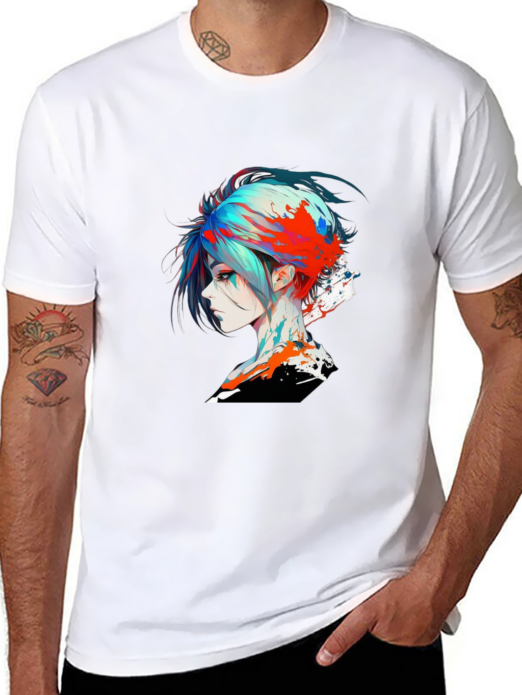 Edgy Anime Girl Graphic T-Shirt