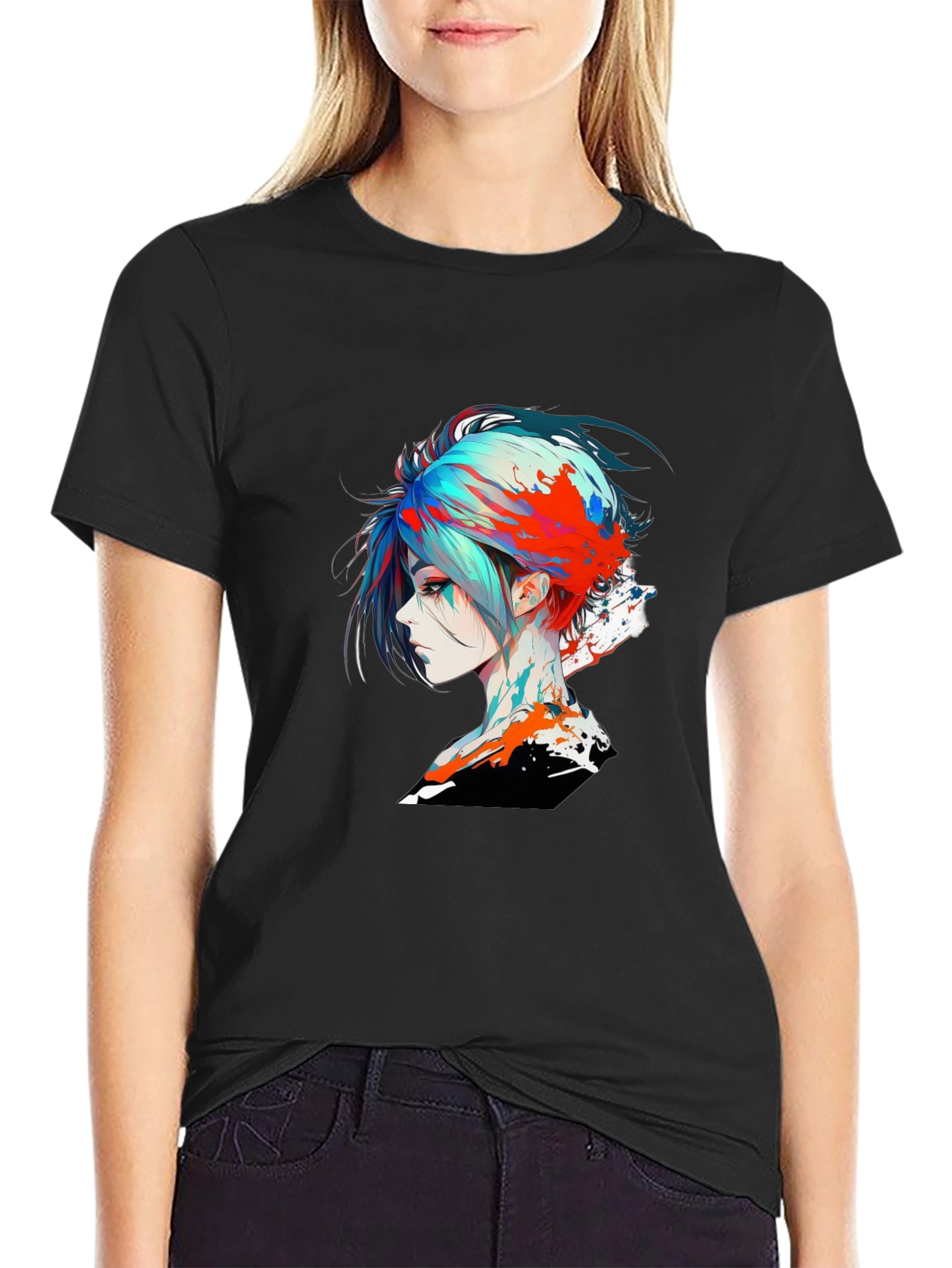 Edgy Anime Girl Graphic T-Shirt