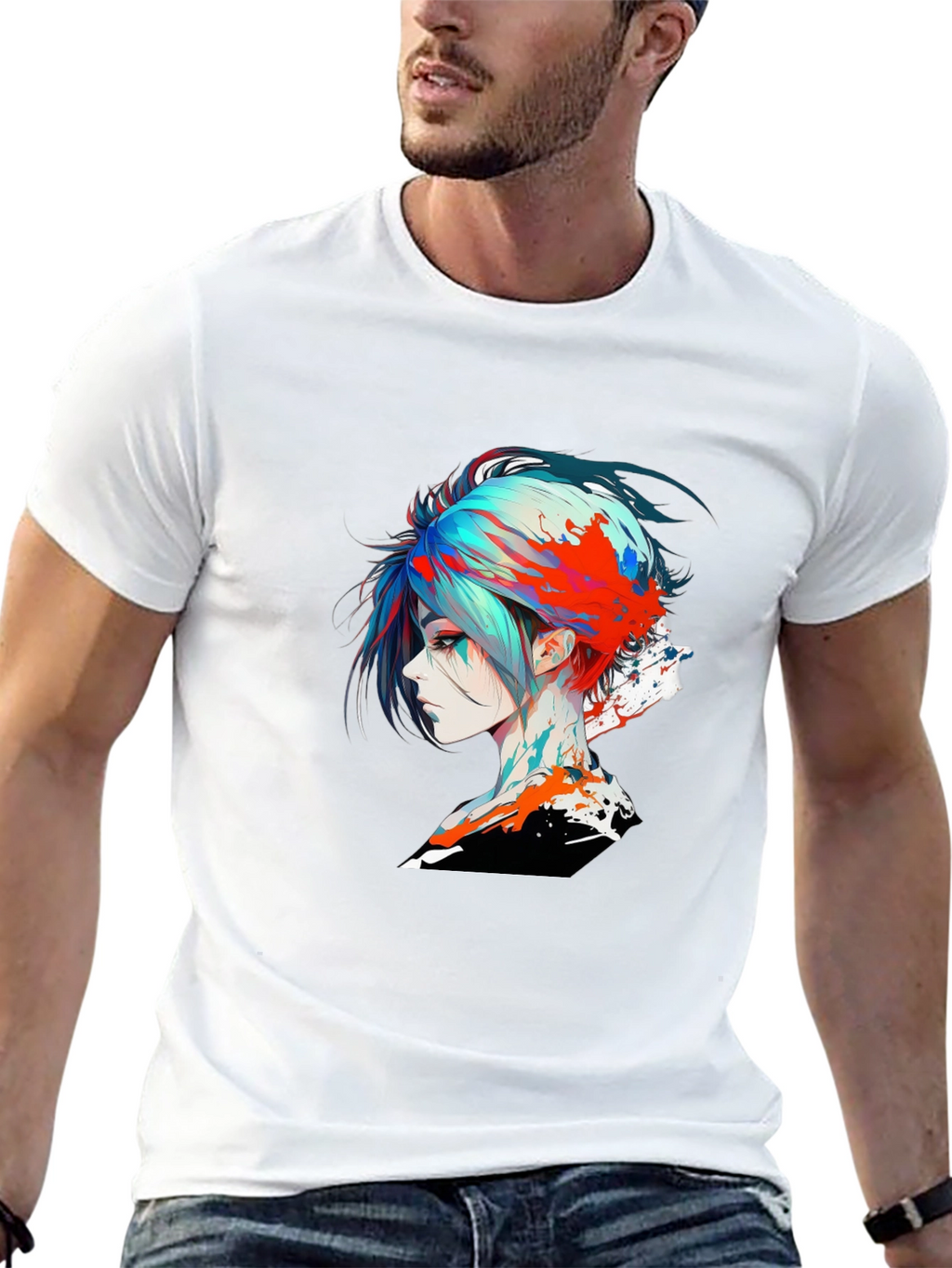Edgy Anime Girl Graphic T-Shirt