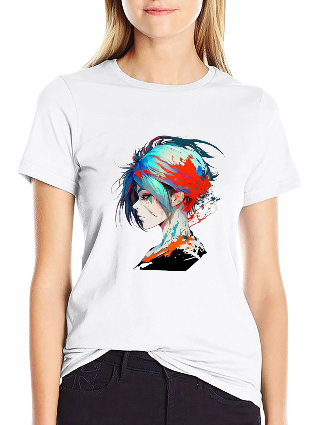 Edgy Anime Girl Graphic T-Shirt
