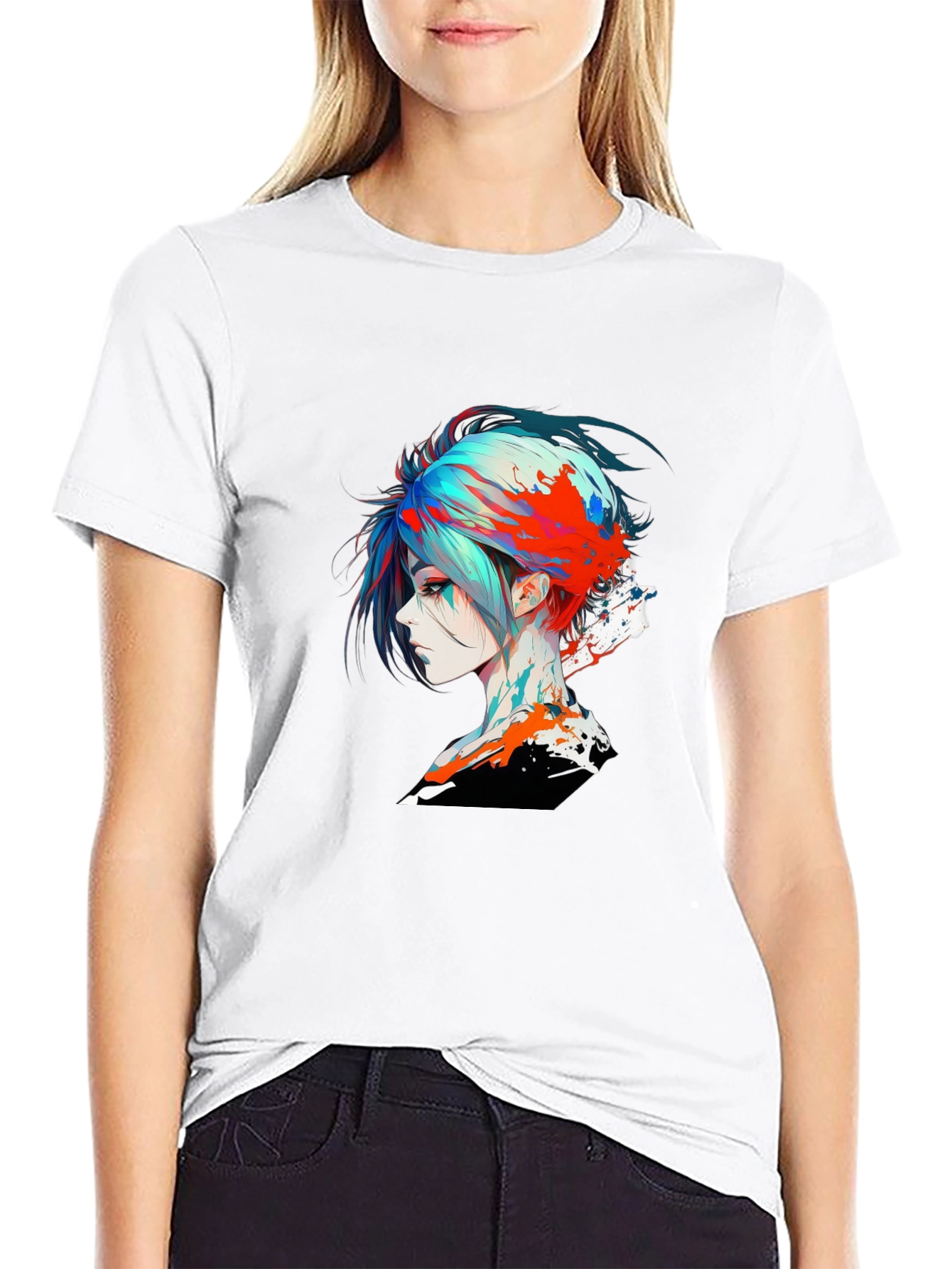 Edgy Anime Girl Graphic T-Shirt