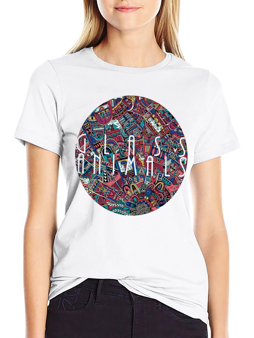 Abstract Psychedelic Mandala Mens Black T-Shirt