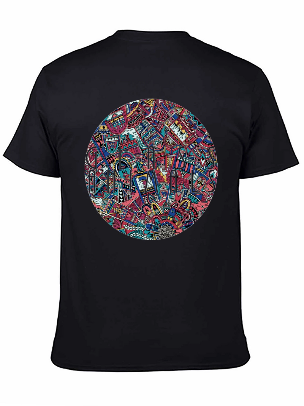 Abstract Psychedelic Mandala Mens Black T-Shirt