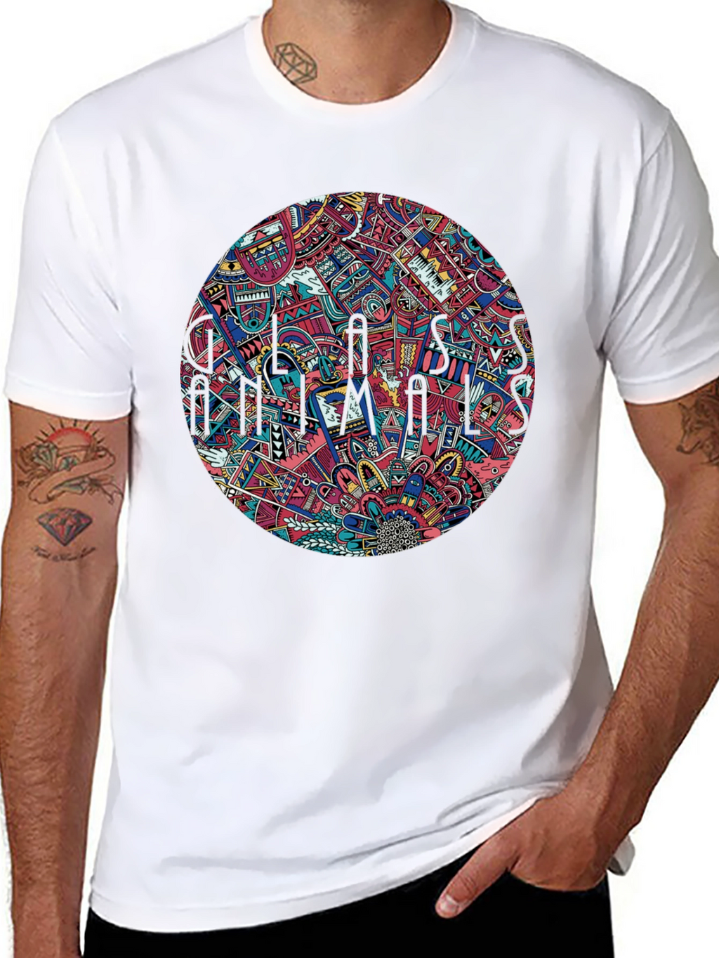 Abstract Psychedelic Mandala Mens Black T-Shirt