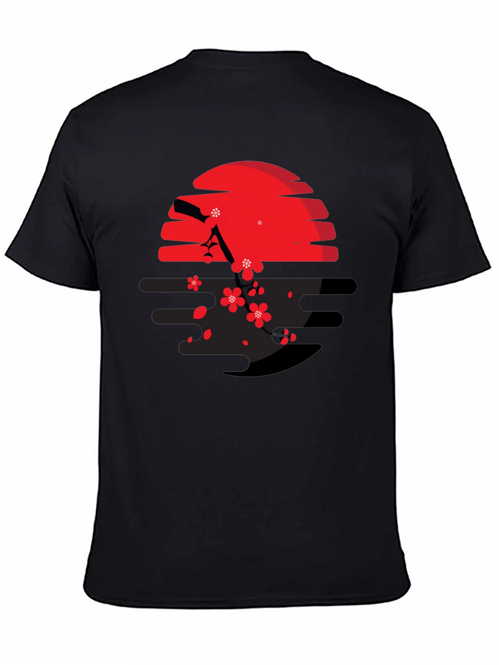 Red Sun & Cherry Blossom Graphic Tee