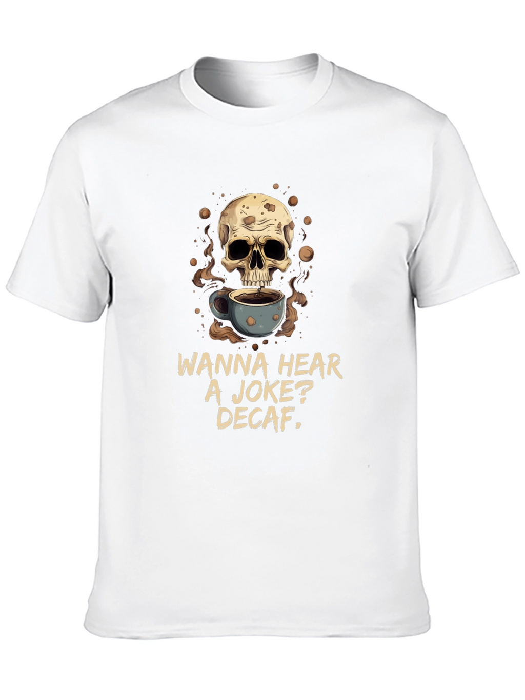 Skull Coffee Joke Graphic Tee