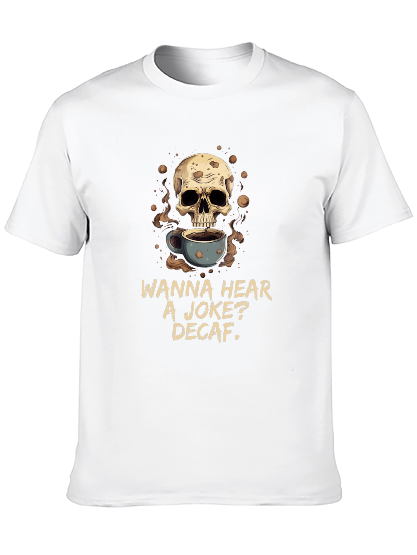 Skull Coffee Joke Graphic Tee