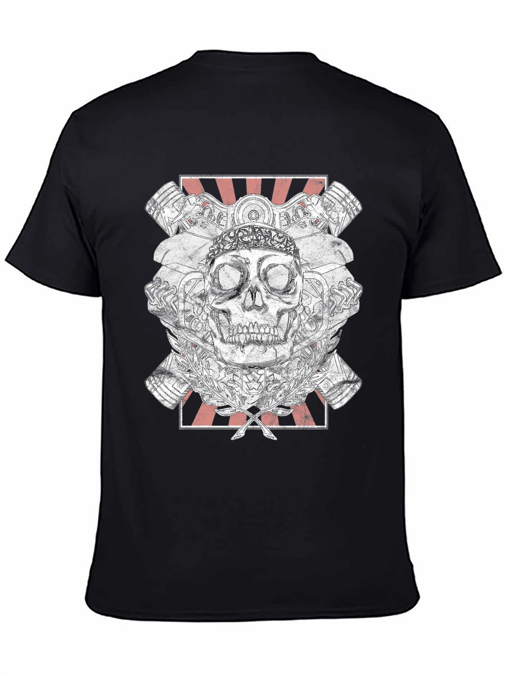 Skull & Engine T-Shirt - Black Graphic Tee