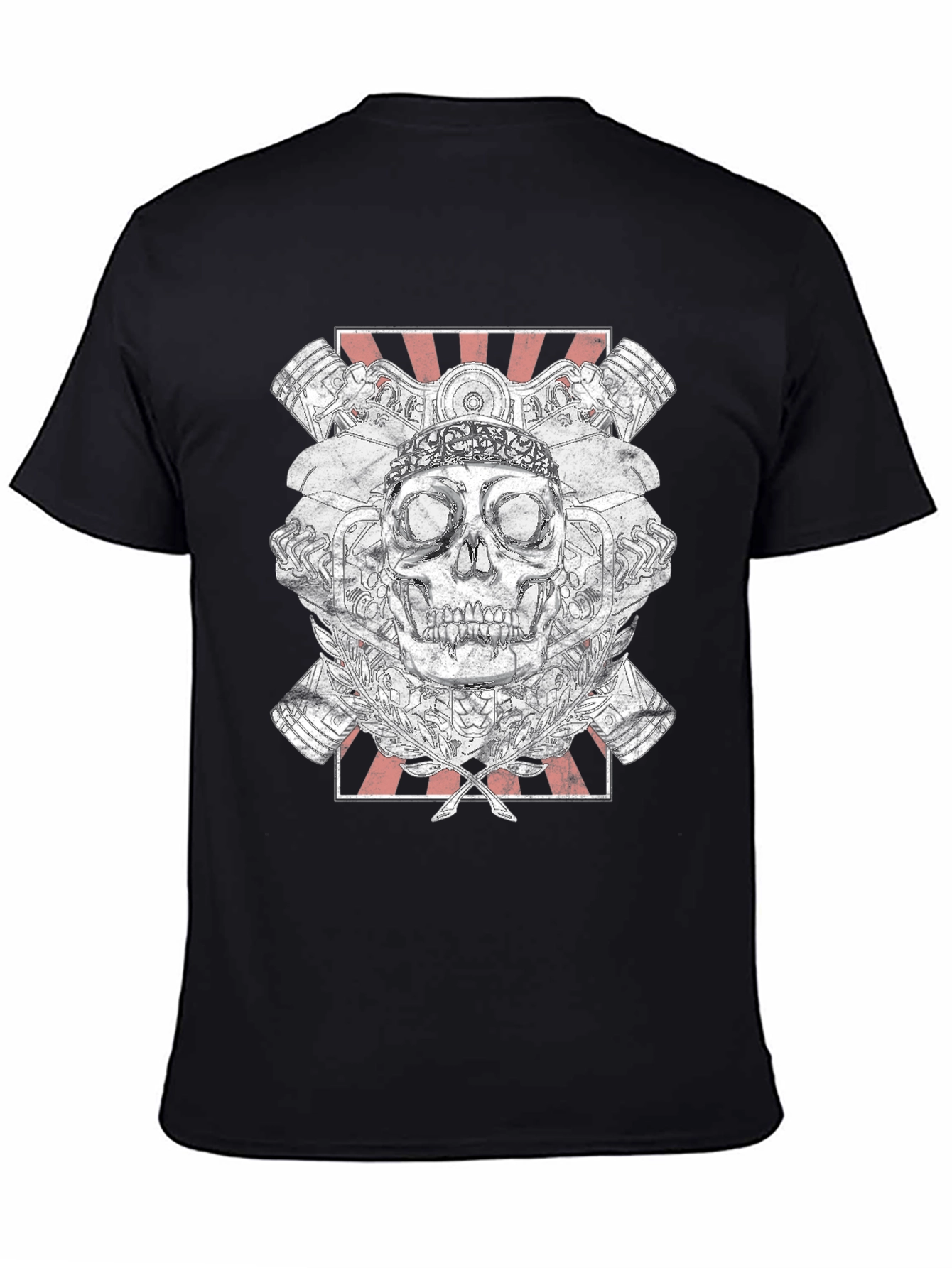 Skull & Engine T-Shirt - Black Graphic Tee