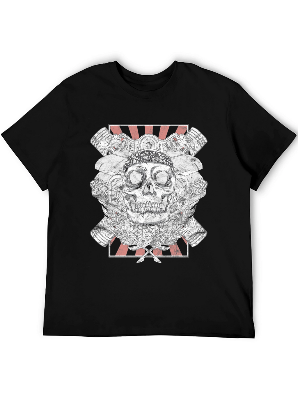 Skull & Engine T-Shirt - Black Graphic Tee