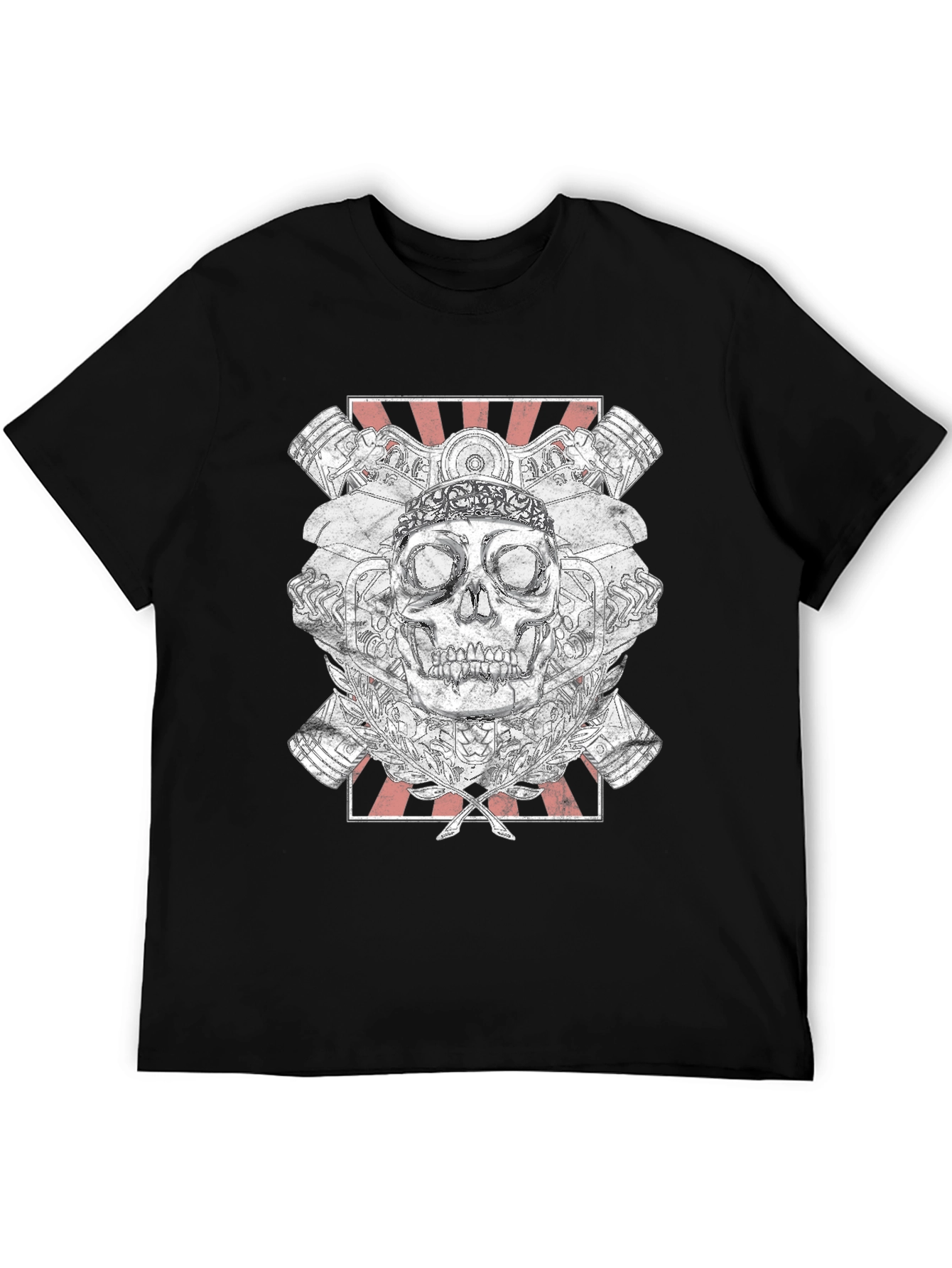 Skull & Engine T-Shirt - Black Graphic Tee
