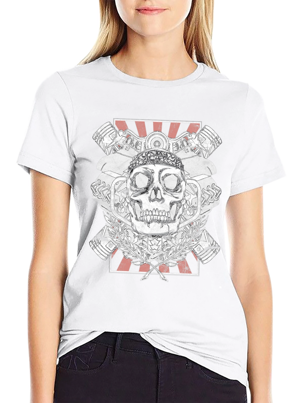 Skull & Engine T-Shirt - Black Graphic Tee