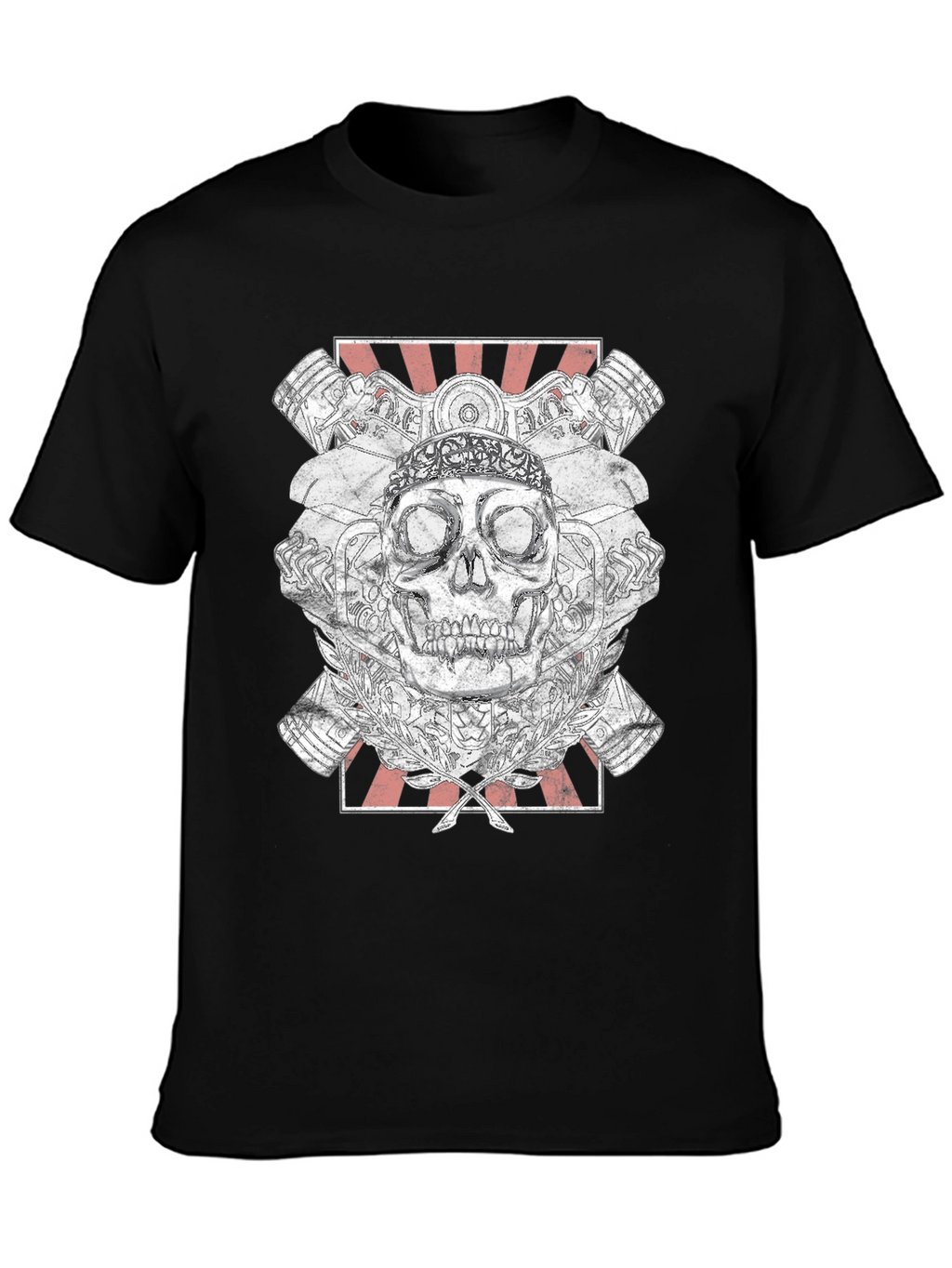 Skull & Engine T-Shirt - Black Graphic Tee