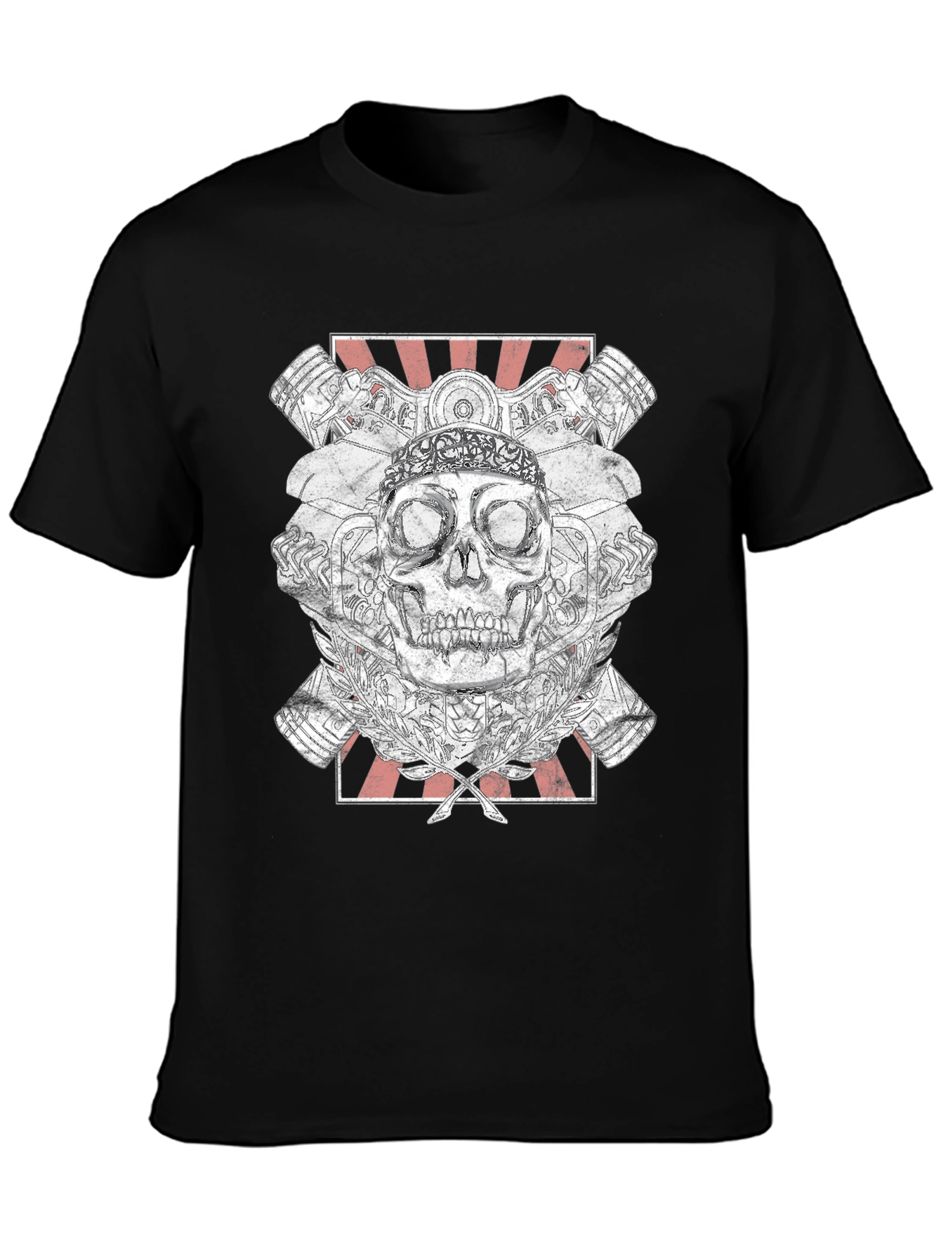 Skull & Engine T-Shirt - Black Graphic Tee