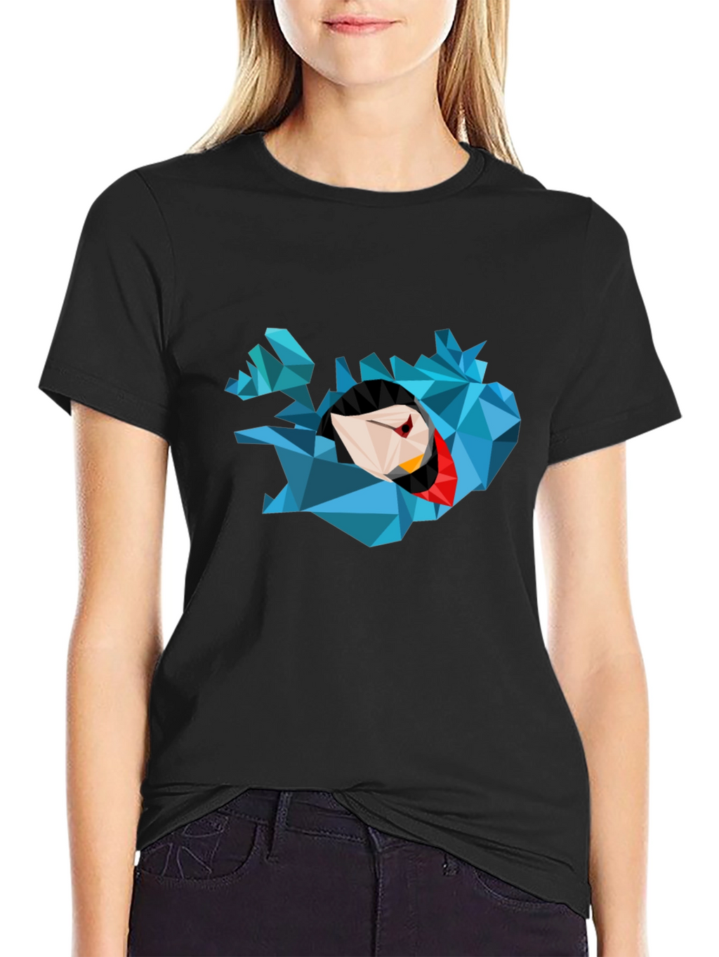 Geometric Iceland Puffin Graphic T-Shirt