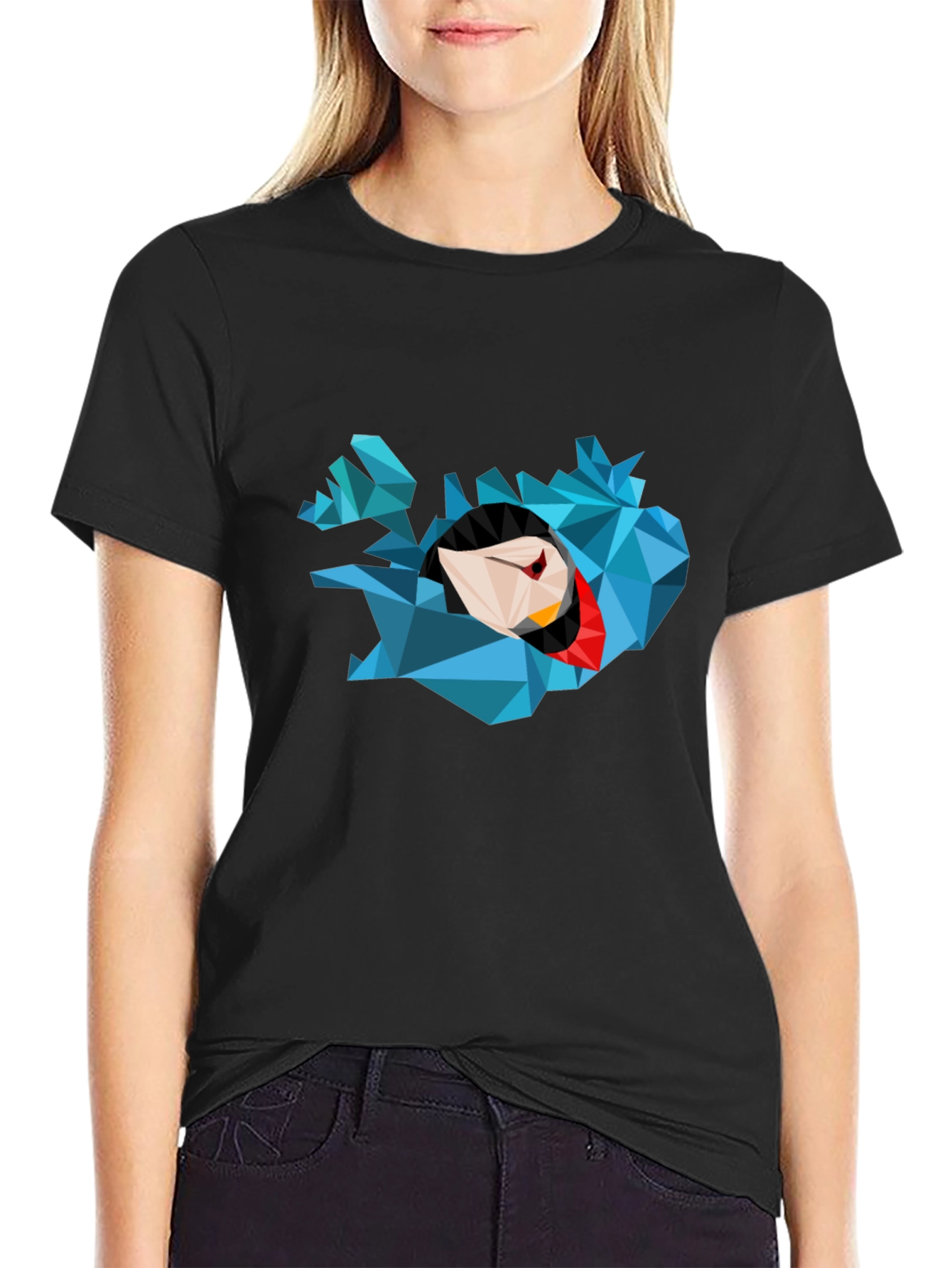 Geometric Iceland Puffin Graphic T-Shirt
