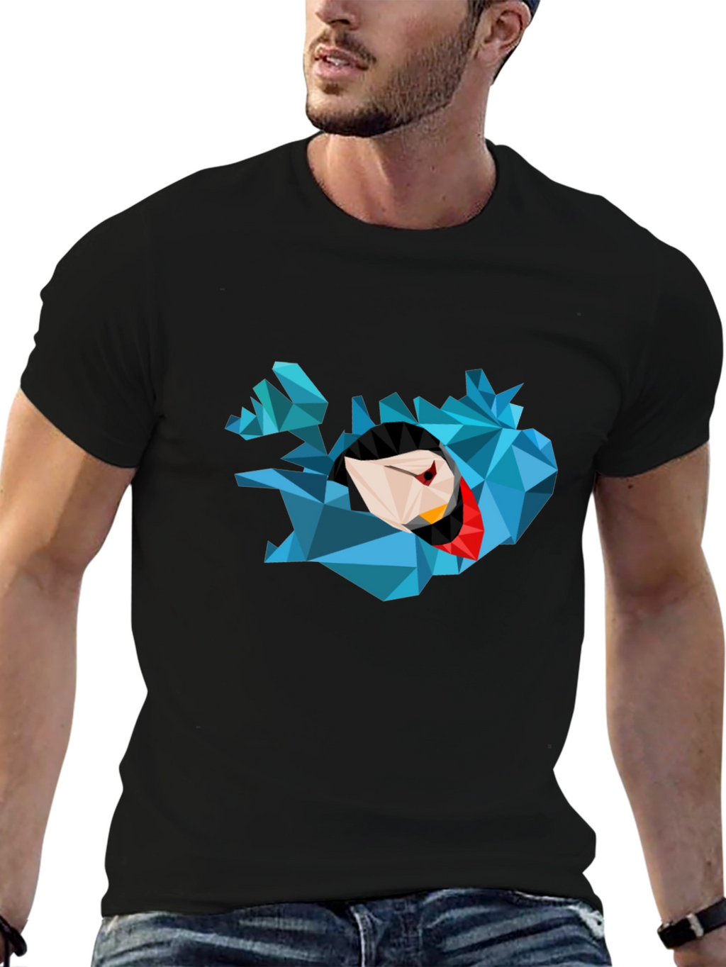 Geometric Iceland Puffin Graphic T-Shirt