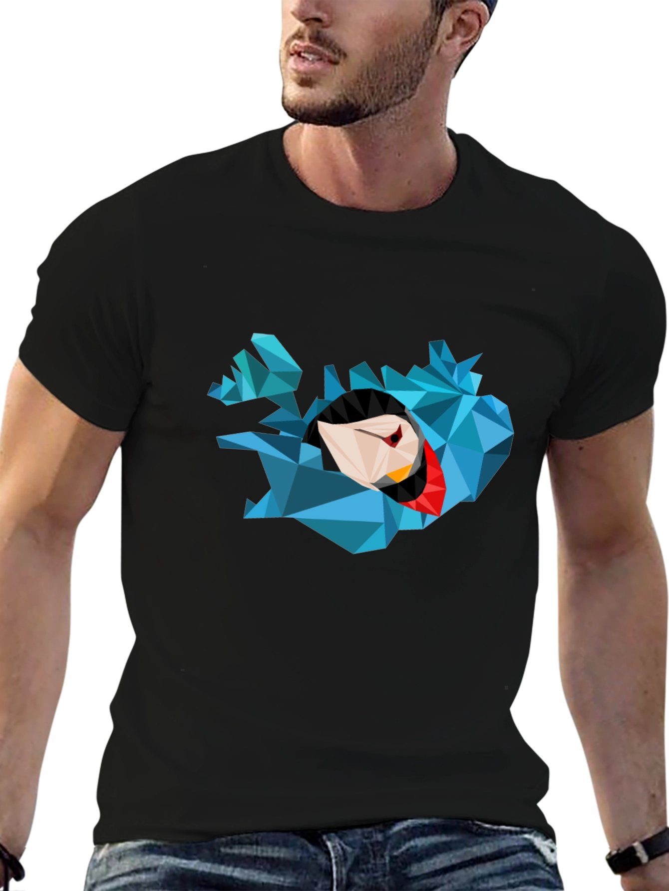 Geometric Iceland Puffin Graphic T-Shirt