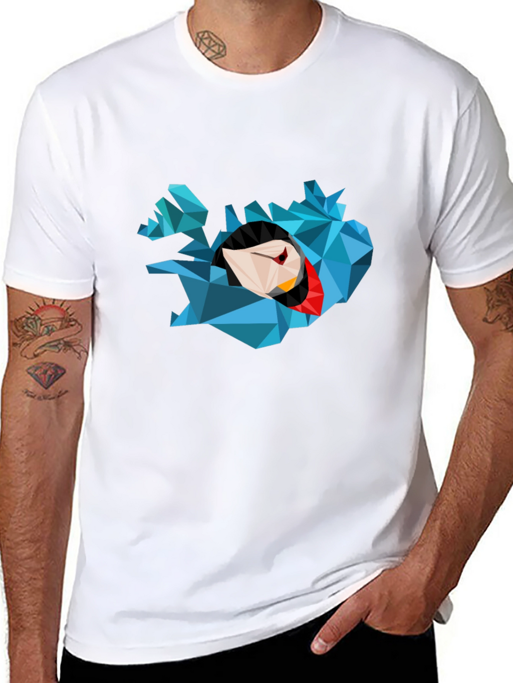 Geometric Iceland Puffin Graphic T-Shirt