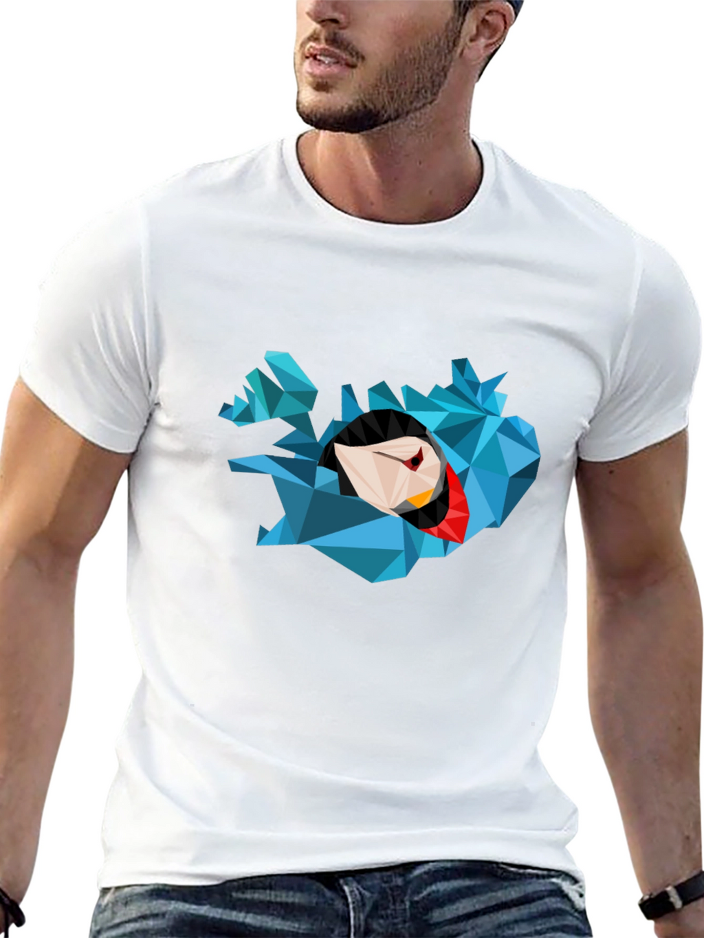 Geometric Iceland Puffin Graphic T-Shirt
