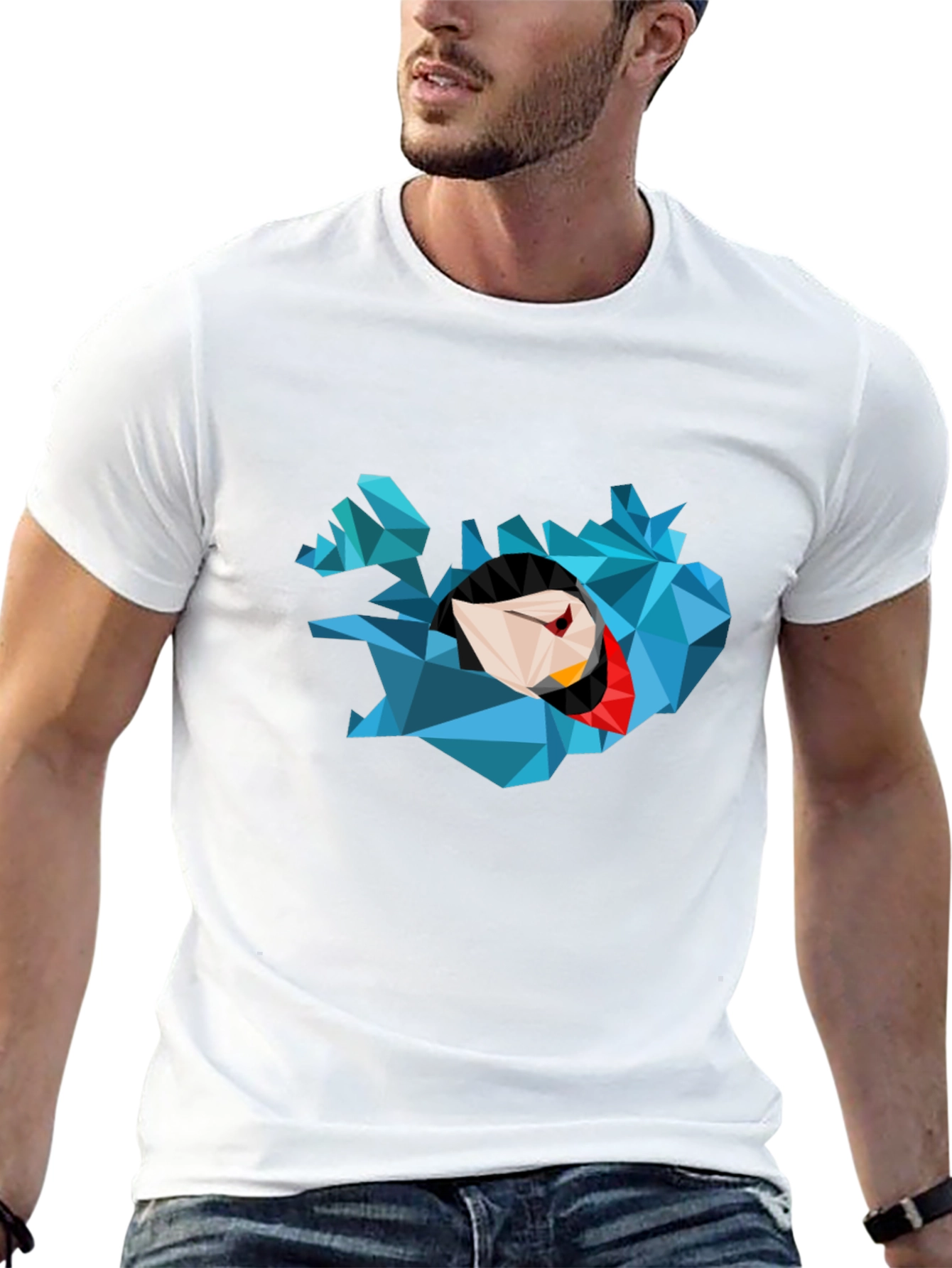Geometric Iceland Puffin Graphic T-Shirt