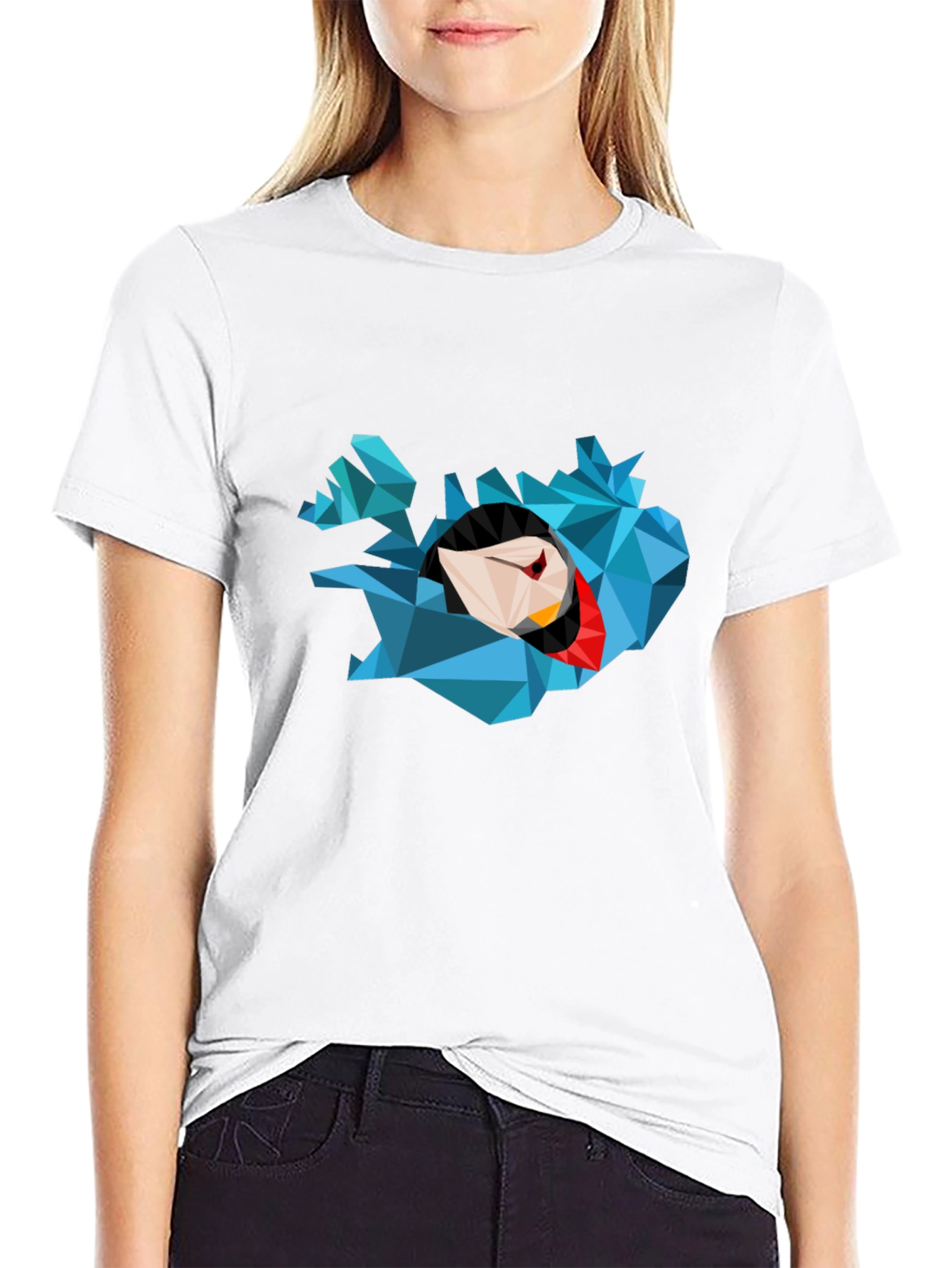 Geometric Iceland Puffin Graphic T-Shirt