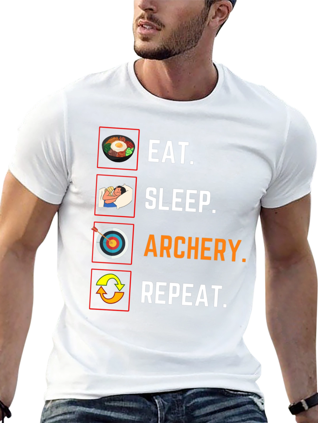 Eat Sleep Archery Repeat Graphic Tee