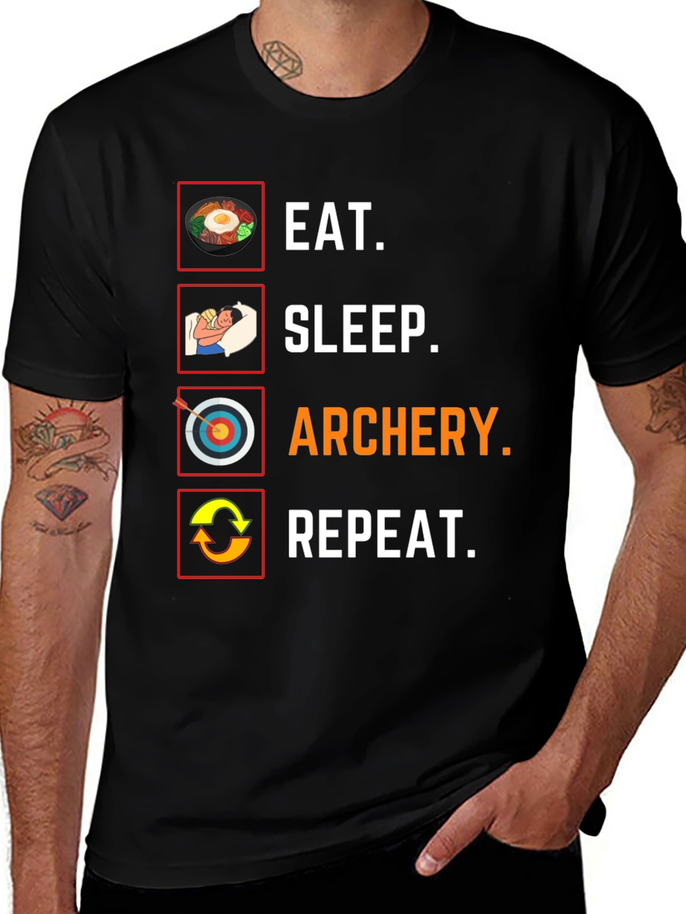 Eat Sleep Archery Repeat Graphic Tee