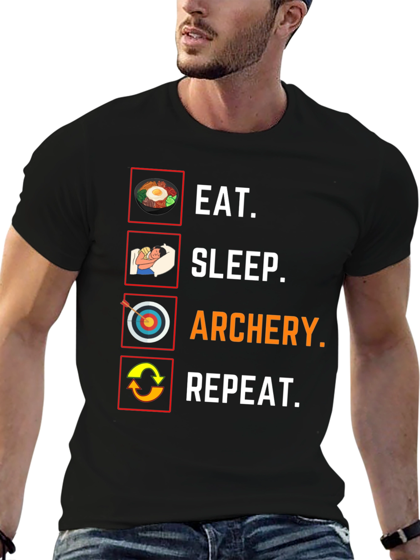 Eat Sleep Archery Repeat Graphic Tee