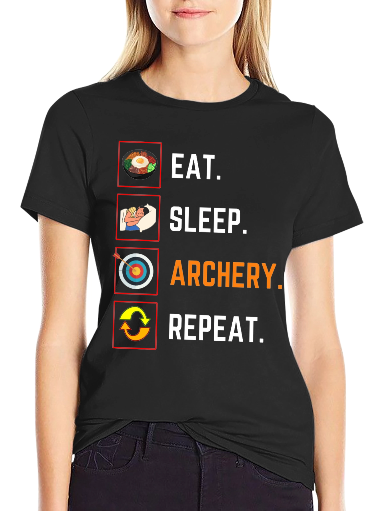 Eat Sleep Archery Repeat Graphic Tee