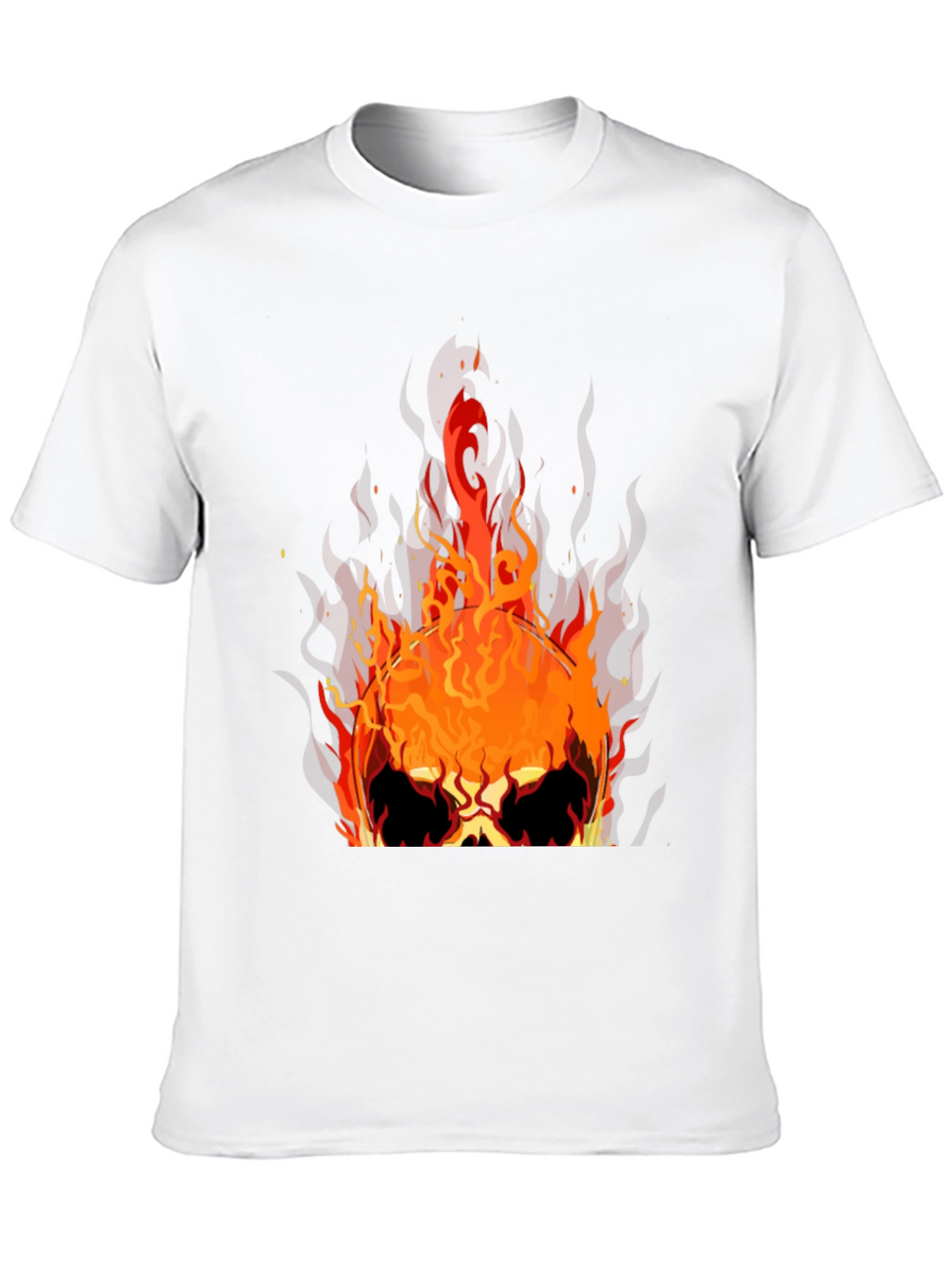 Flaming Skull Graphic Tee - Mens Black T-Shirt