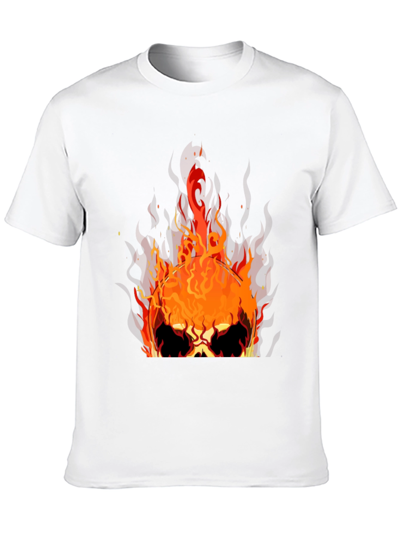 Flaming Skull Graphic Tee - Mens Black T-Shirt