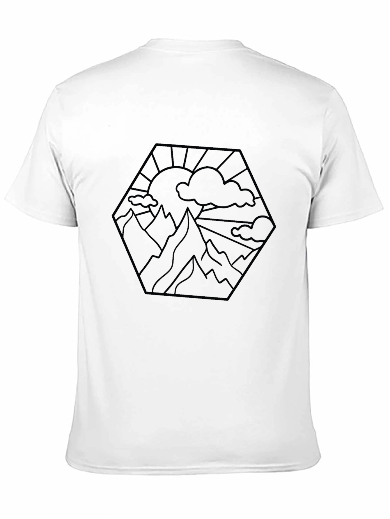Geometric Mountainscape T-Shirt - Stylish Black Tee