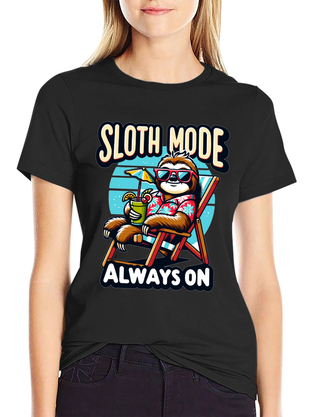 Sloth Mode Always On T-Shirt - Relaxation Vibes