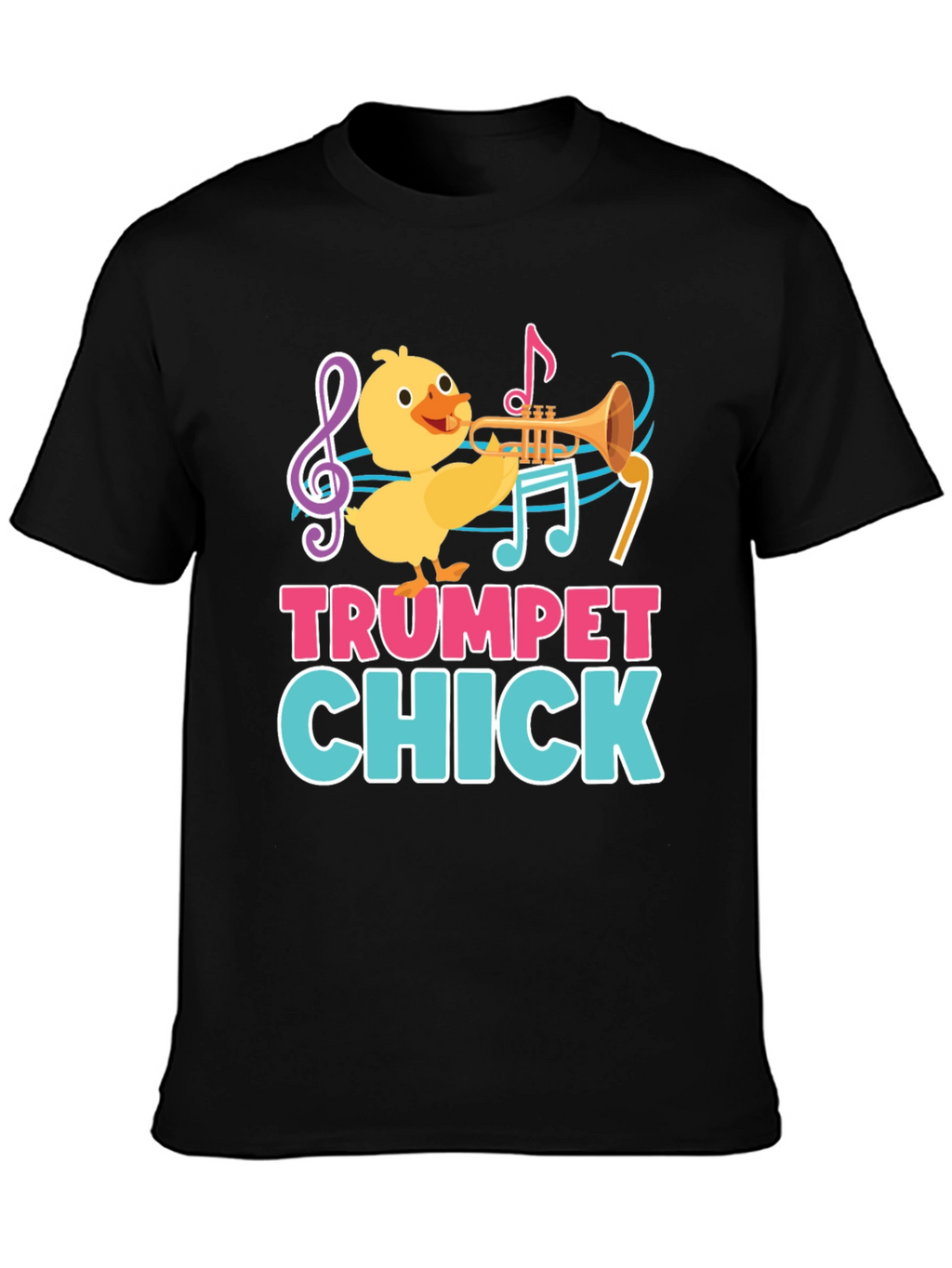 Trumpet Chick Graphic Tee - Musical Bird Lover T-Shirt