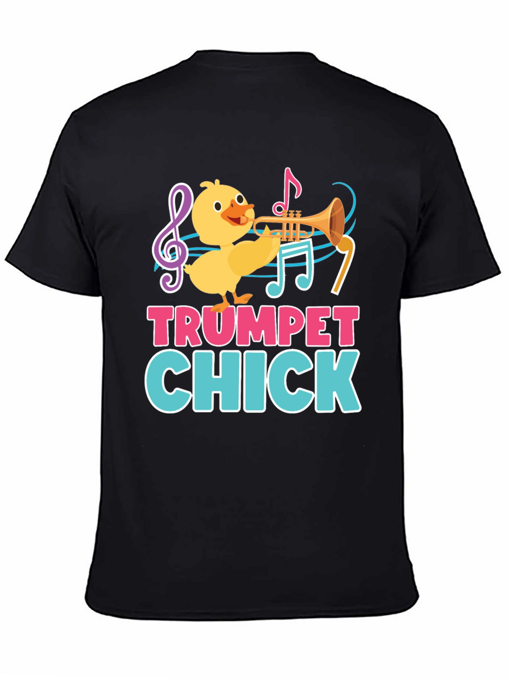 Trumpet Chick Graphic Tee - Musical Bird Lover T-Shirt