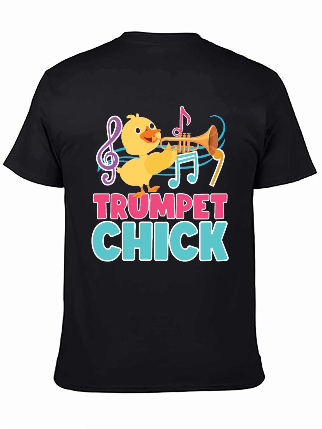 Trumpet Chick Graphic Tee - Musical Bird Lover T-Shirt