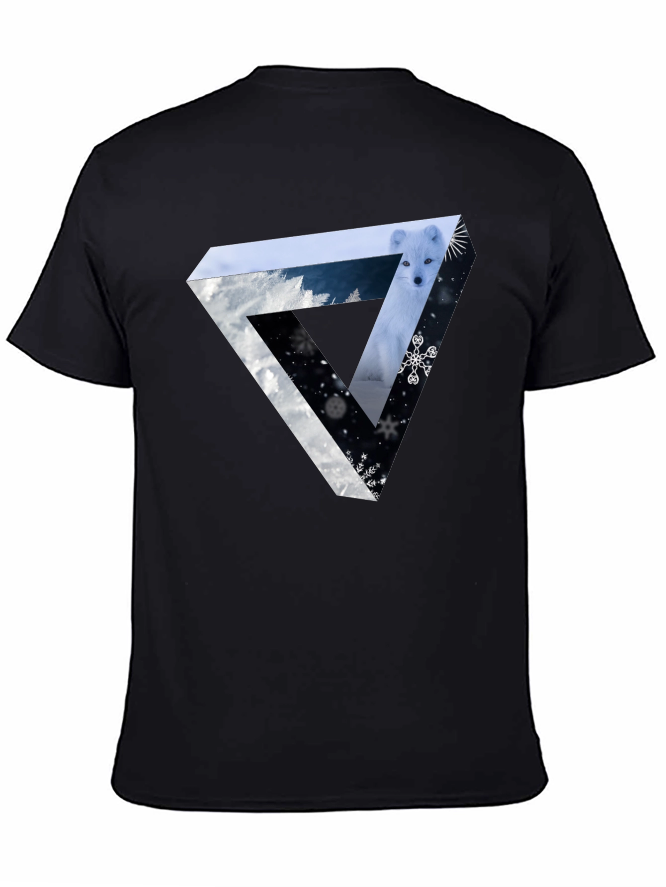 Abstract Fox Winter Triangle Graphic Tee