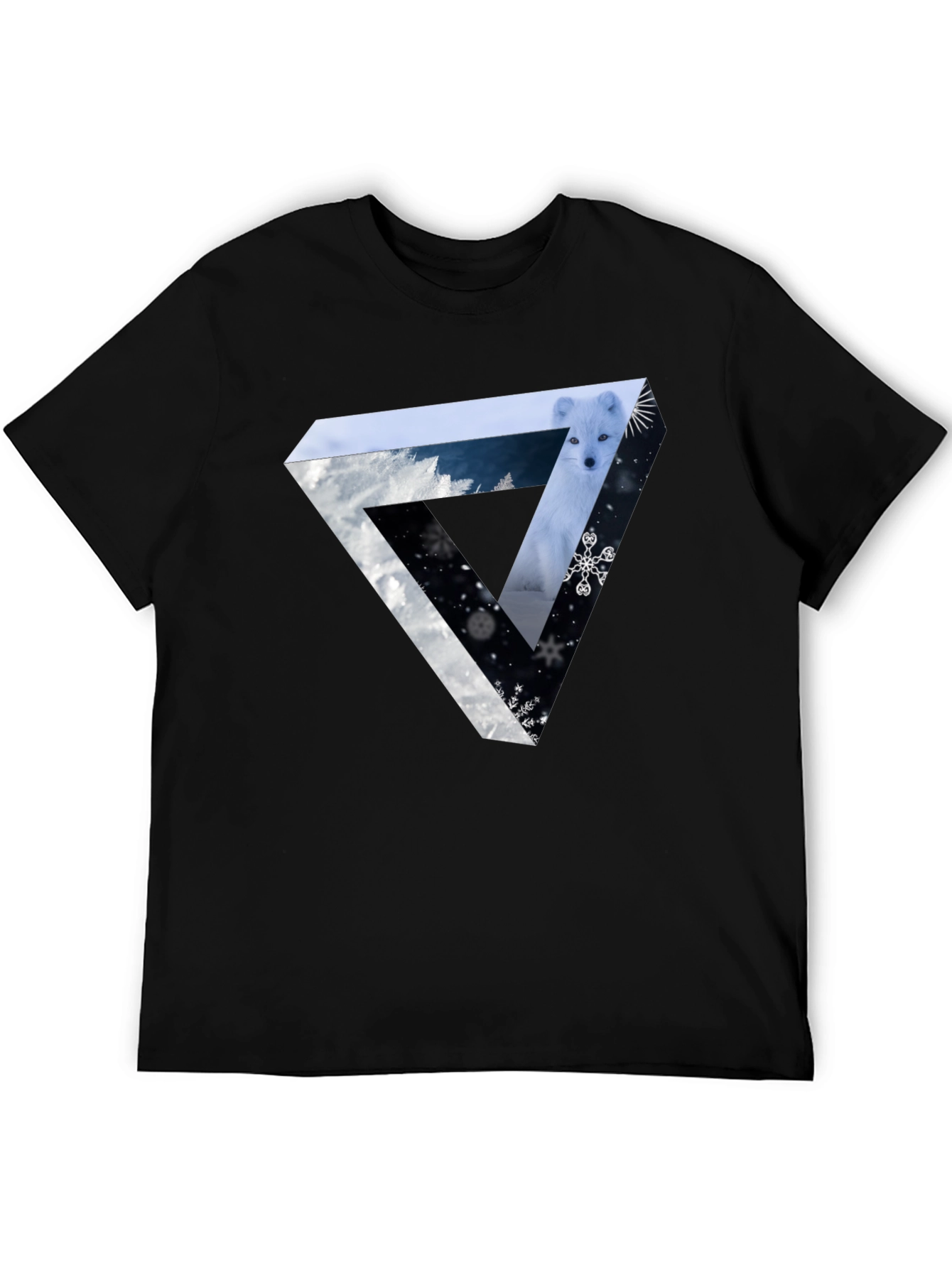 Abstract Fox Winter Triangle Graphic Tee