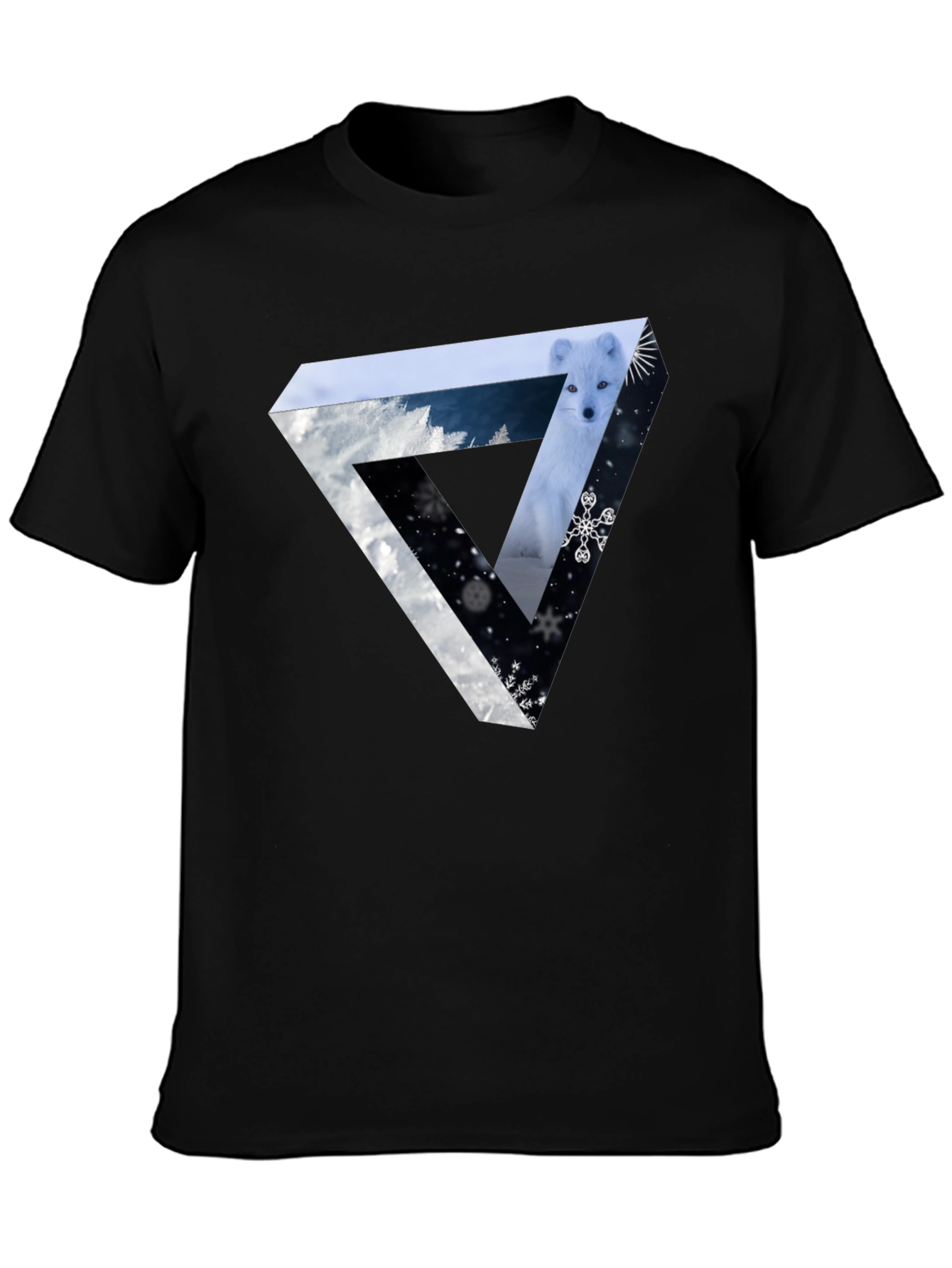 Abstract Fox Winter Triangle Graphic Tee